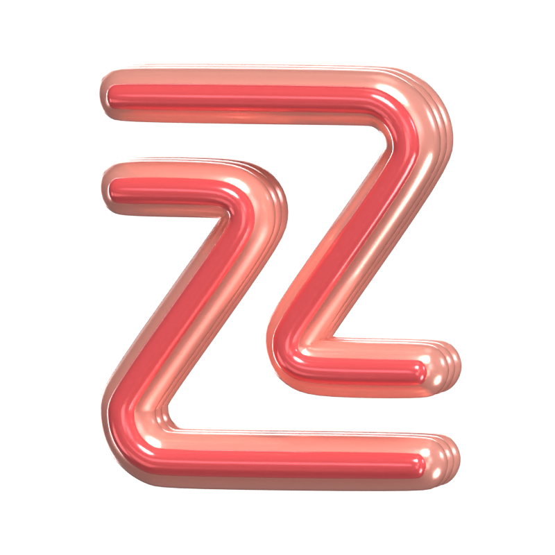 Z   Letter 3D Shape Rounded Text