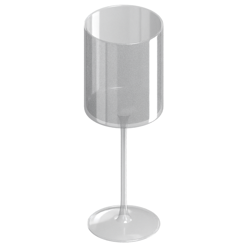 Wine Glass Cup 3D Model With Sharp Edges And Long Stem