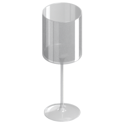Wine Glass Cup 3D Model With Sharp Edges And Long Stem 3D Graphic