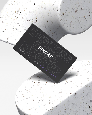 Animated Business Card 3D Mockup With Abstract Shapes 3D Template