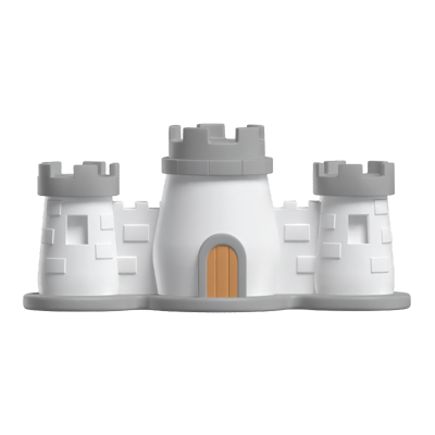 3D Castle With Door Model 3D Graphic
