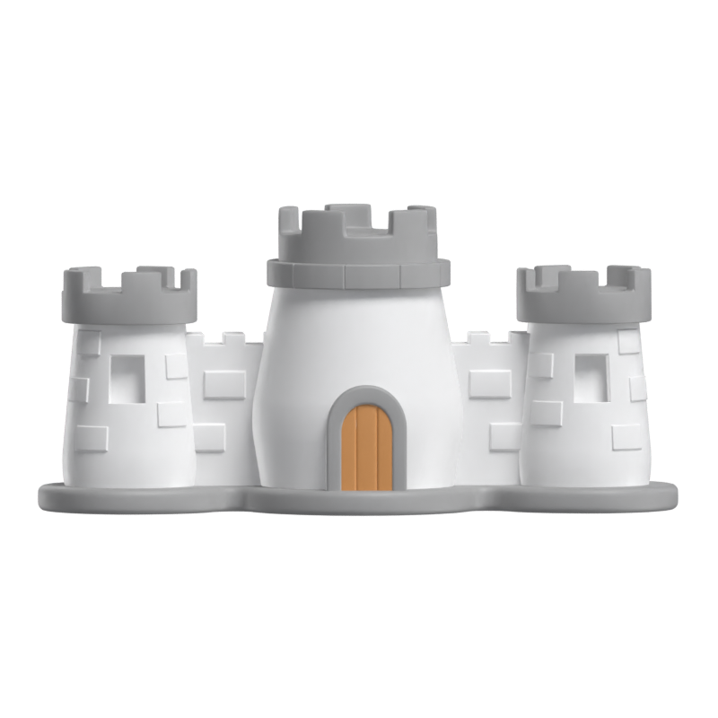 Modelo de castelo 3D com porta 3D Graphic