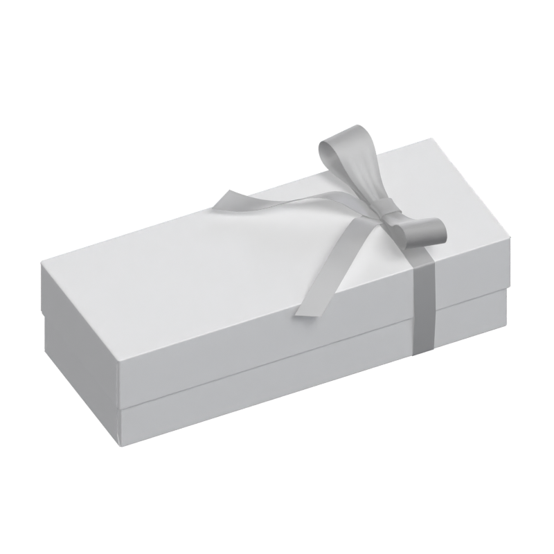 3D Caja de regalo rectangular delgada con cinta