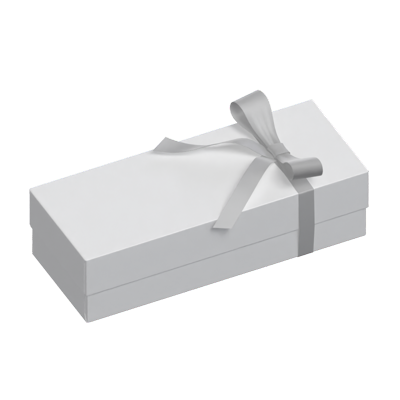 3D Slim Rectangular Shaped Giftbox With Ribbon 3D Graphic