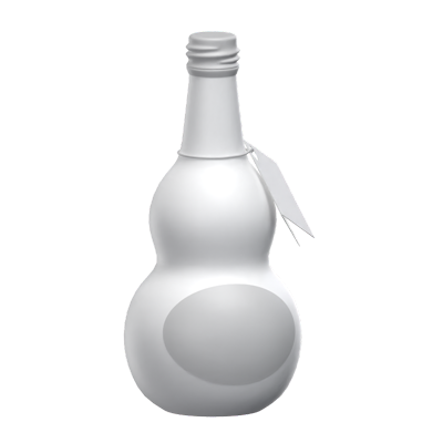 Liquor Curvy Bottle With Label And Tag 3D Model 3D Graphic