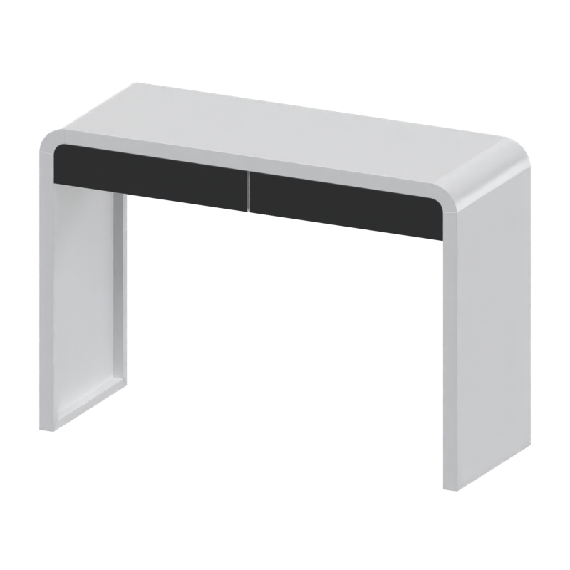 Modelo 3D de mesa de escritório curvilínea