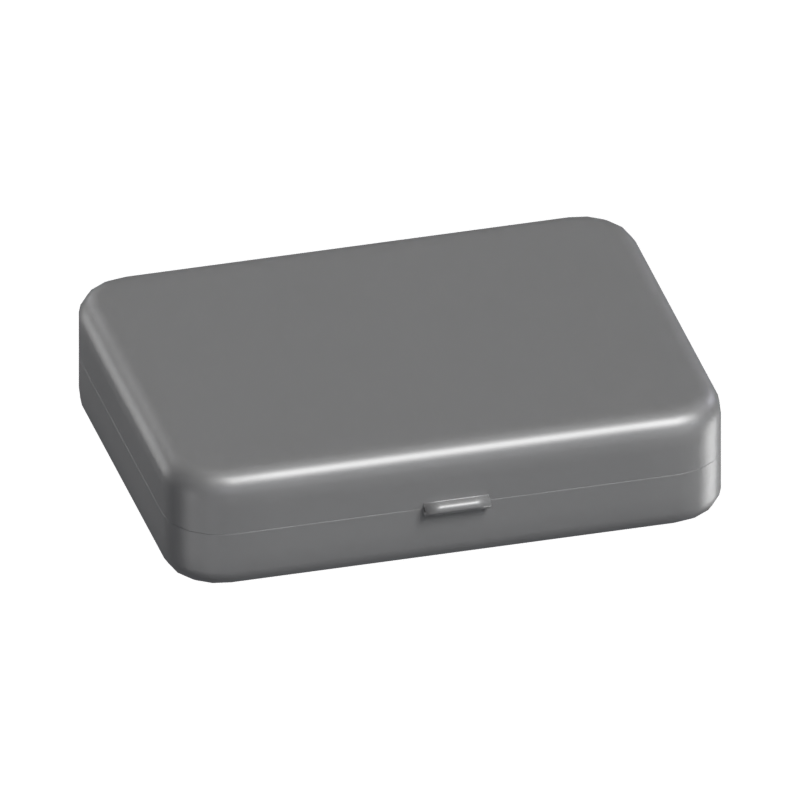 Closed 3D Pill Box Model Rectangular Shaped With Round Corners