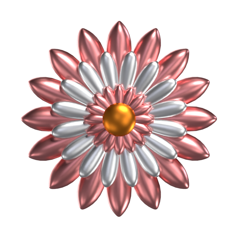 3D Flower Shape Many Attractive Petals 3D Graphic