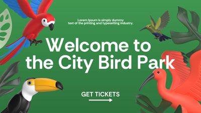 Welcome To The City Bird Park Promotion Marketing Banner 3D Template 3D Template