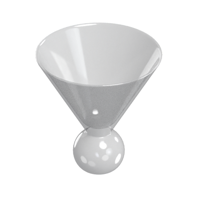 Martini Glass 3D Model Conical Cup And Ball Shaped Base 3D Graphic