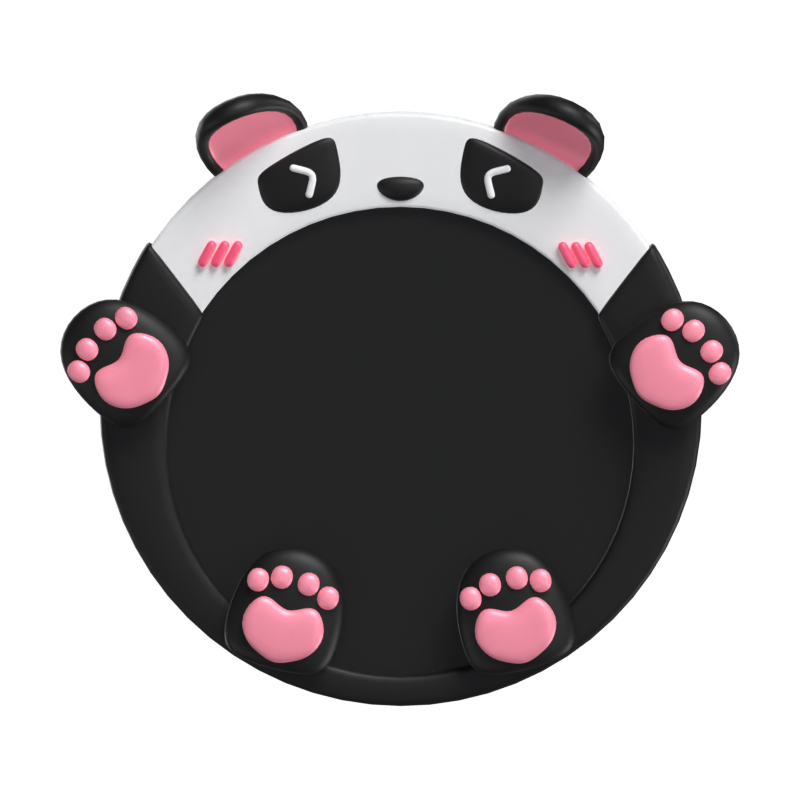 Moldura de animal em forma de panda 3D 3D Graphic