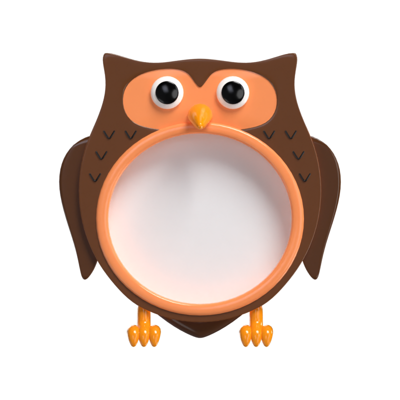 3D Owl Shape Animal Frame    3D Graphic