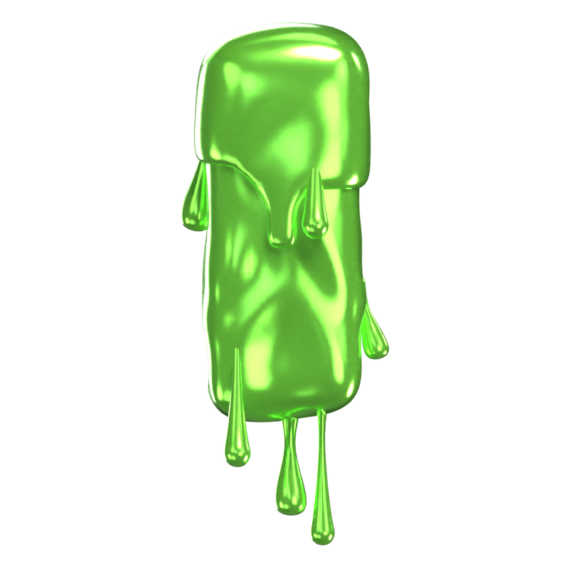 I  Letter 3D Shape Slime Text