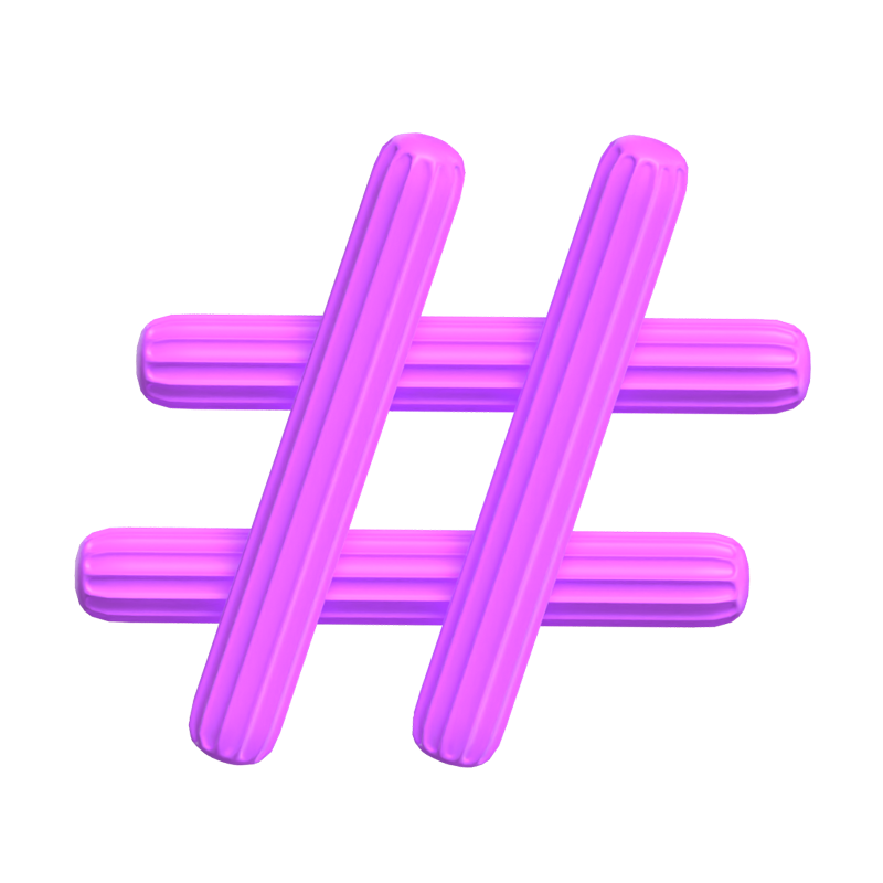 Hashtag  Symbol 3D Shape  Creamy Text 3D Graphic