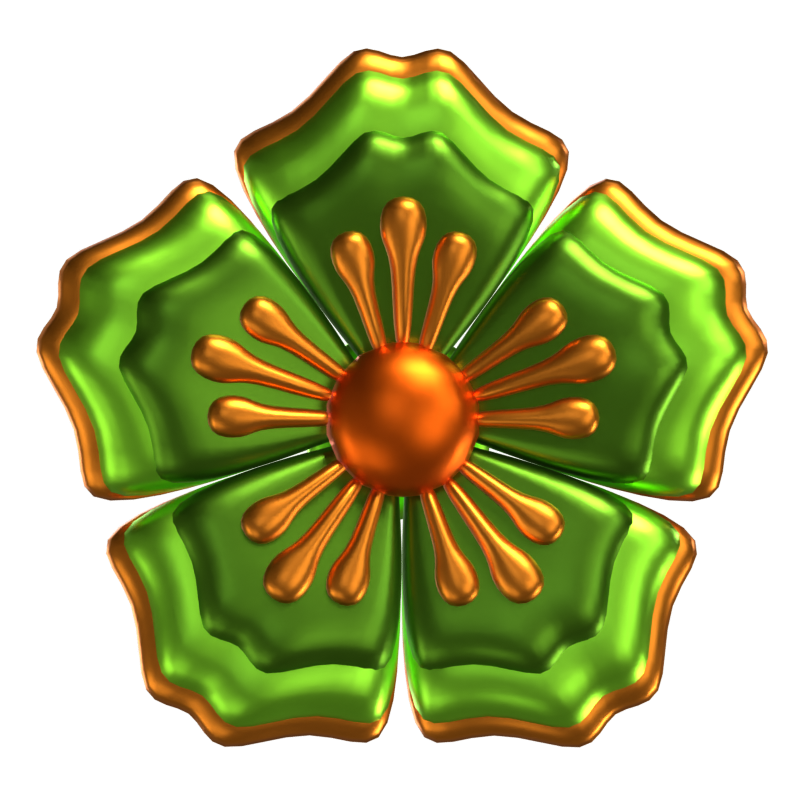 3D Flower Shapes  Lots Of Filaments 3D Graphic