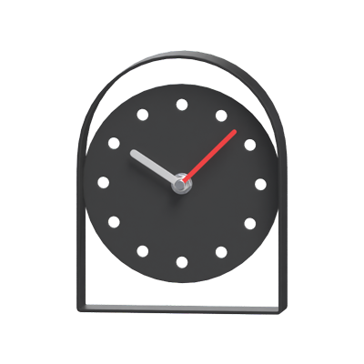 3D Table Clock With Arch Like Stand Model 3D Graphic