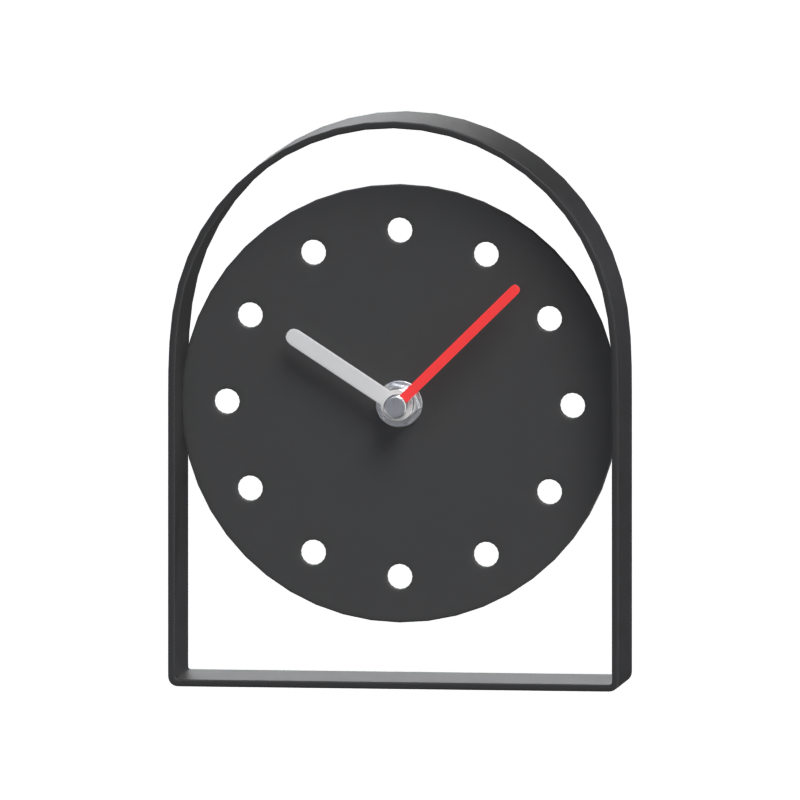 3D Table Clock With Arch Like Stand Model