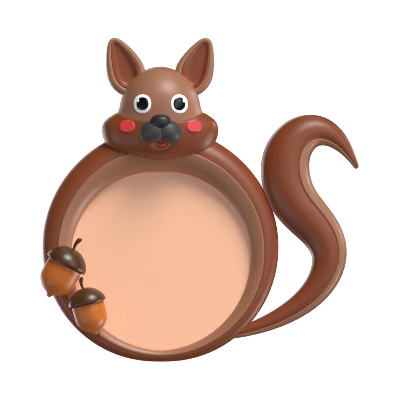 3D Squirrel Shape Animal Frame    3D Graphic