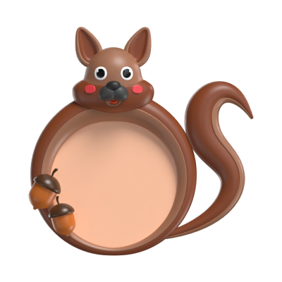 3D Squirrel Shape Animal Frame    3D Graphic