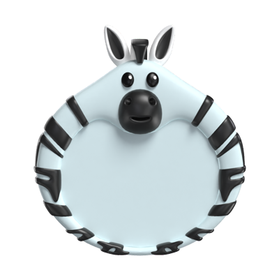 3D Zebra Form Tier Rahmen 3D Graphic