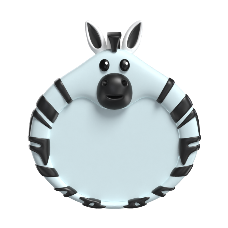 Moldura de animal em forma de zebra 3D