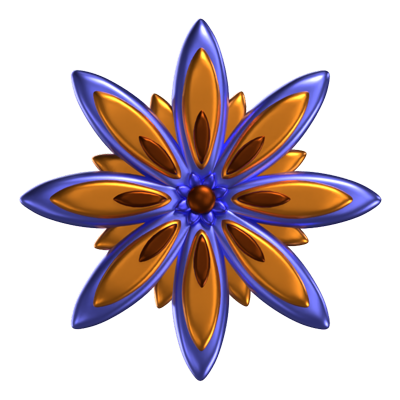3D Flower Shapes Sharp Looking Petals 3D Graphic