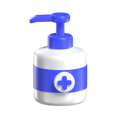 3D Hand Sanitizer With Health Symbol 3D Graphic
