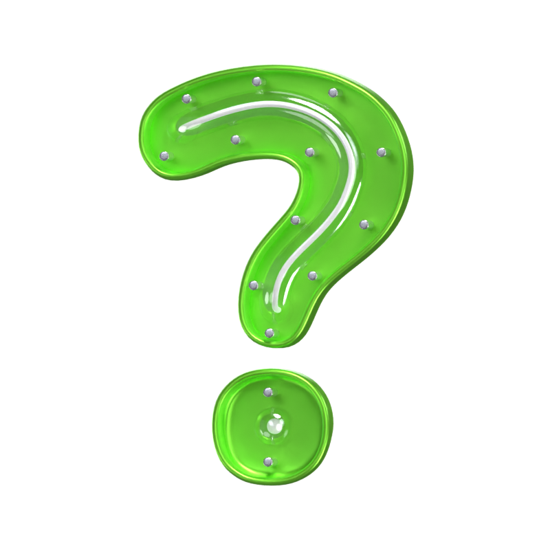 Question Mark  Symbol 3D Shape Neon Text