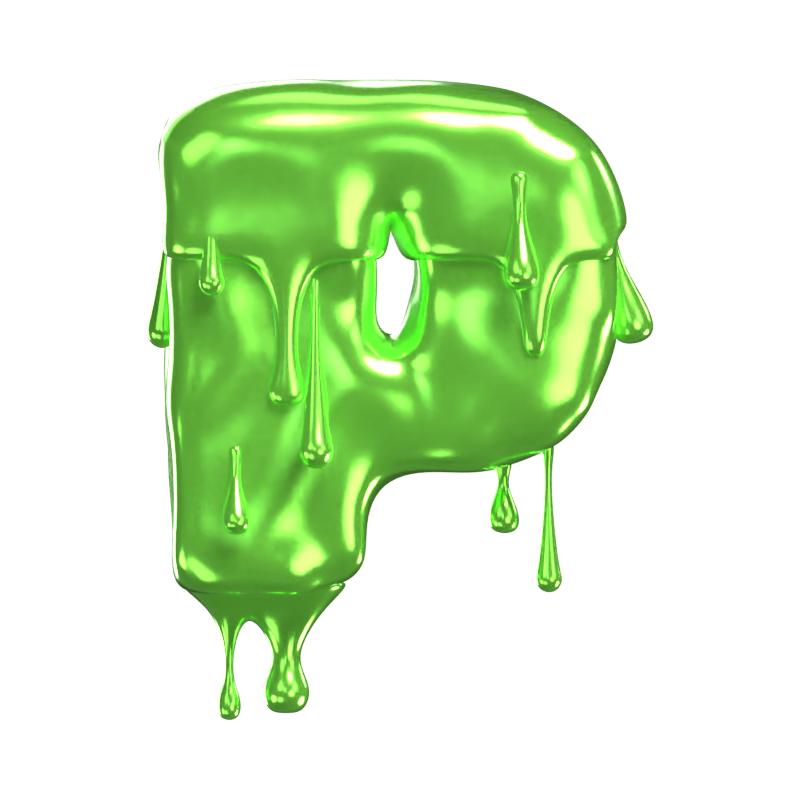 P  Letter 3D Shape Slime Text