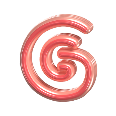 G   Letter 3D Shape Rounded Text 3D Graphic