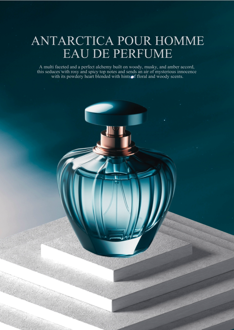 Antarctica Eau De Parfum Fancy Stairs Podium Display Perfume Fragrance Bottle 3D Template 3D Template