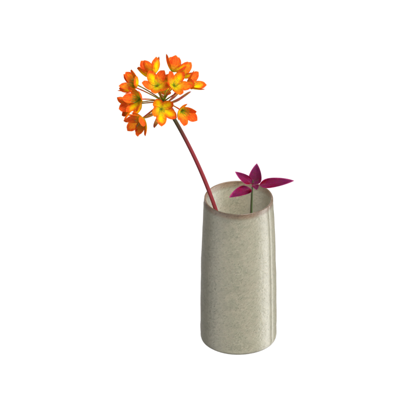 Keramische Vase mit Blume 3D Modell