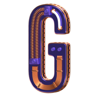 G Letter 3D Shape Condensed Future Text 3D Graphic