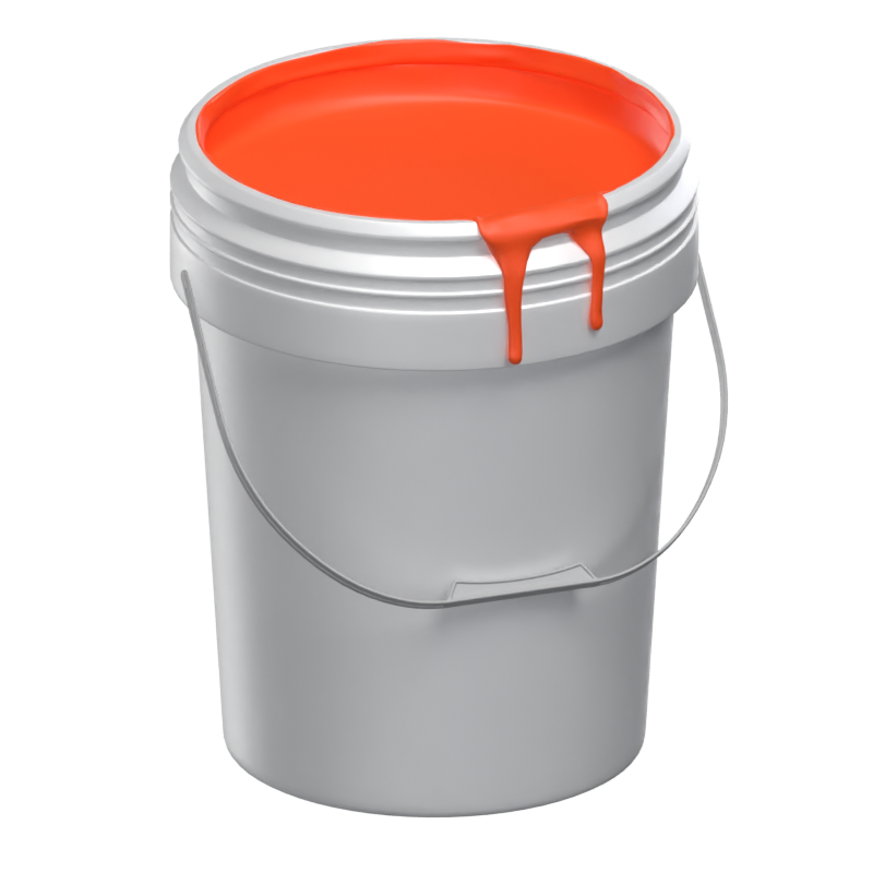 Large Blank Paint Bucket 3D Model