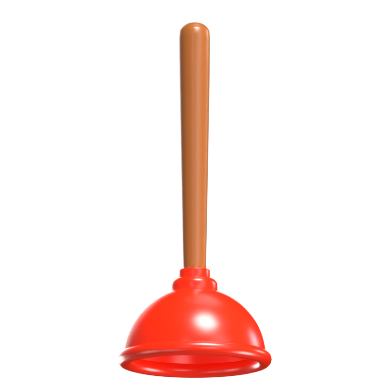 3D Plunger Effective Unclogging 3D Graphic