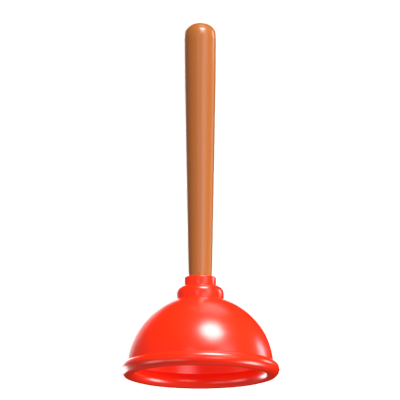 3D Plunger Effective Unclogging 3D Graphic