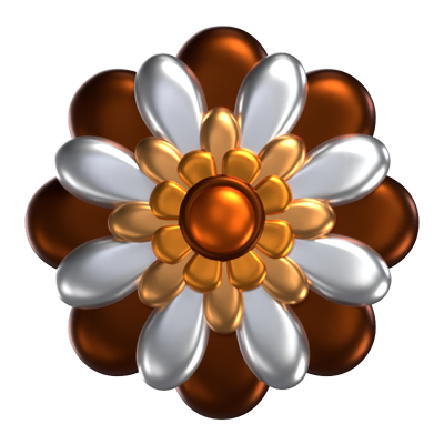 3D Flower Shape That Brown Petals 3D Graphic