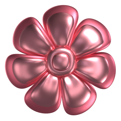 3D Flower Shape A Simple Pink Color 3D Graphic