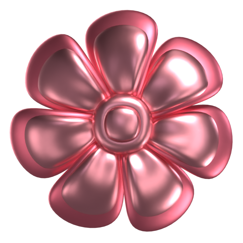 3D Flower Shape A Simple Pink Color 3D Graphic