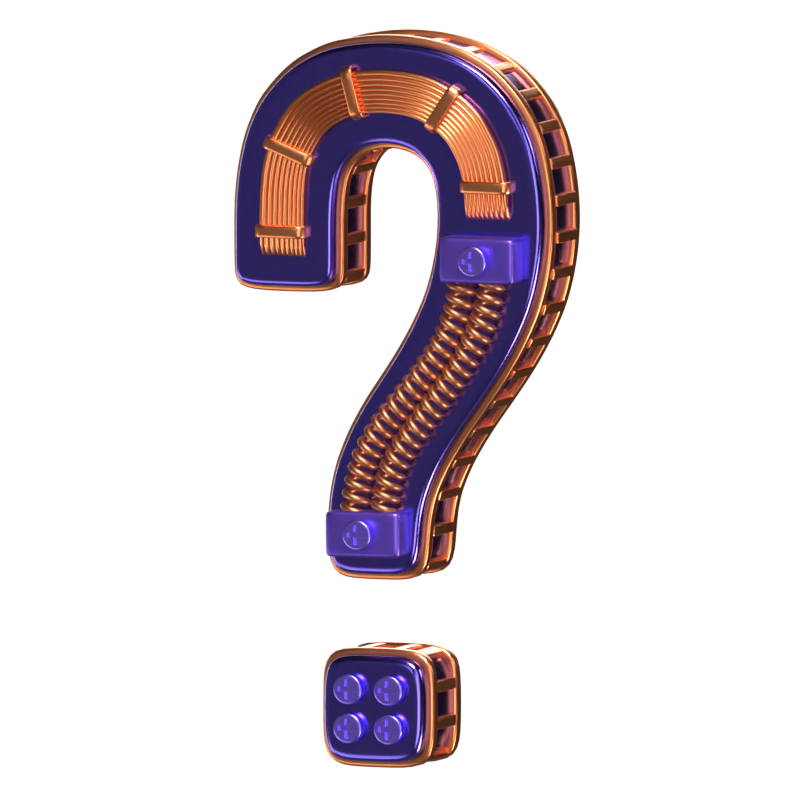 Questions Mark  Symbol 3D Shape Condensed Future Text 3D Graphic