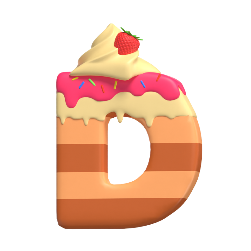 D  Letter 3D Shape Cake Text 3D Graphic