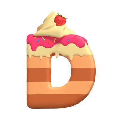 D  Letter 3D Shape Cake Text 3D Graphic