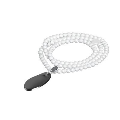 White Beads Necklace With Plaque Ornament 3D Model 3D Graphic