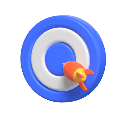 3D Target Icon Illustrated With Dart And The Board 3D Graphic