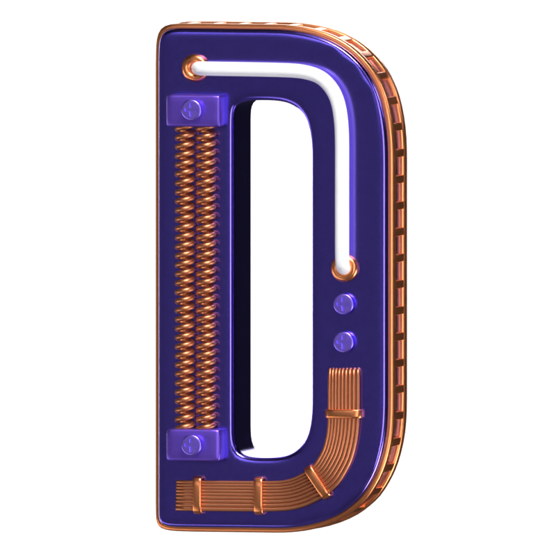 D Letter 3D Shape Condensed Future Text 3D Graphic