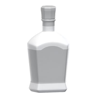 Broad Liquor Bottle With Large Cap 3D Model 3D Graphic