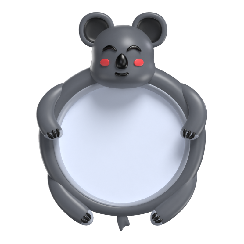 3D Koala Form Tier Rahmen 3D Graphic