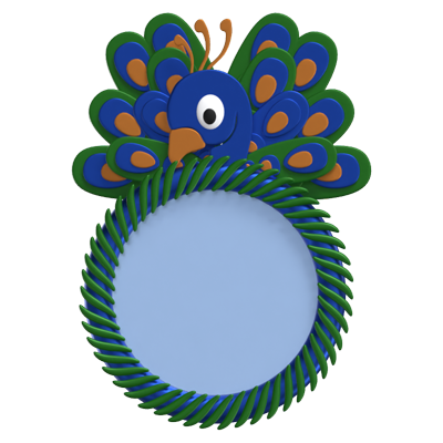 3D Peacock Shape Animal Frame    3D Graphic