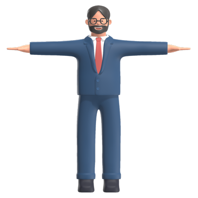 Elegant Businessman Character 3D Graphic
