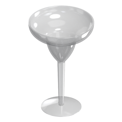 Margarita Glass 3D Model Broad Mouth 3D Graphic